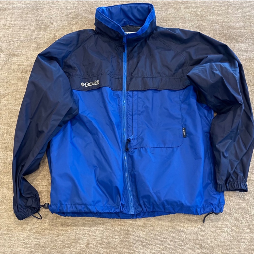 Columbia Sportswear Men's Blue Packable Windbreaker Jacket Size L  Zip‎